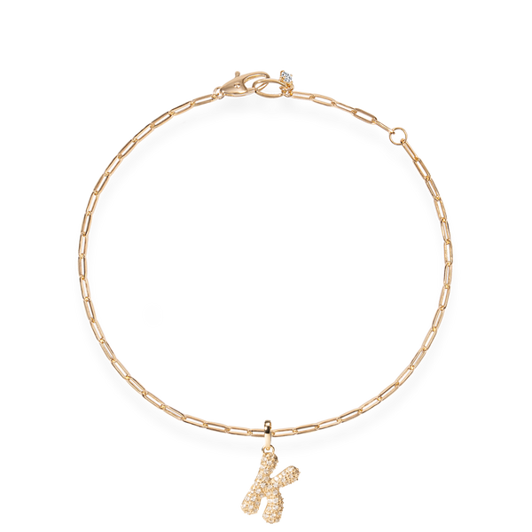 Pave Dome Letter K Bracelet - PRMAL