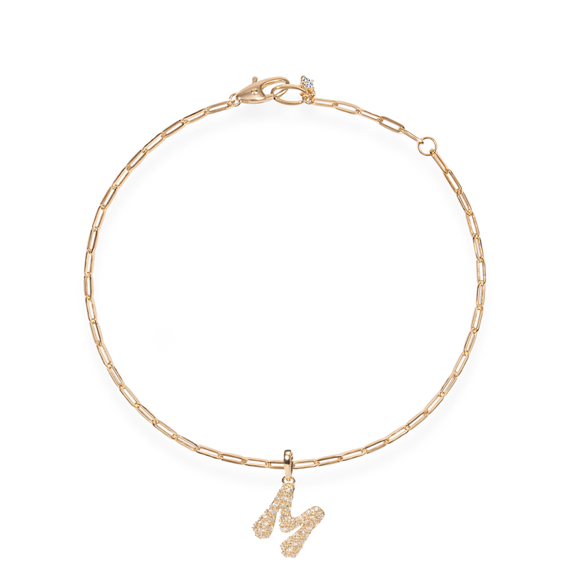 Pave Dome Letter Bracelet - PRMAL
