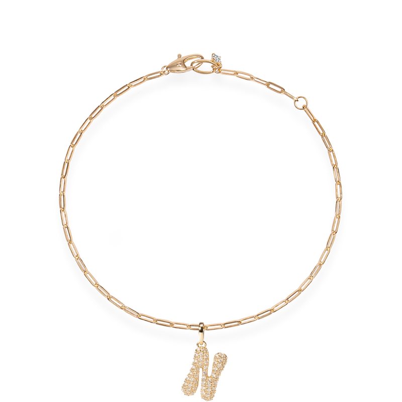 Pave Dome Letter Bracelet - PRMAL