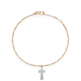 Pave Dome Letter T Bracelet - PRMAL