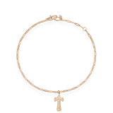 Pave Dome Letter T Bracelet - PRMAL