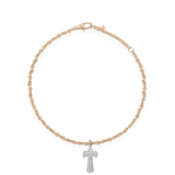 Pave Dome Letter T Bracelet - PRMAL