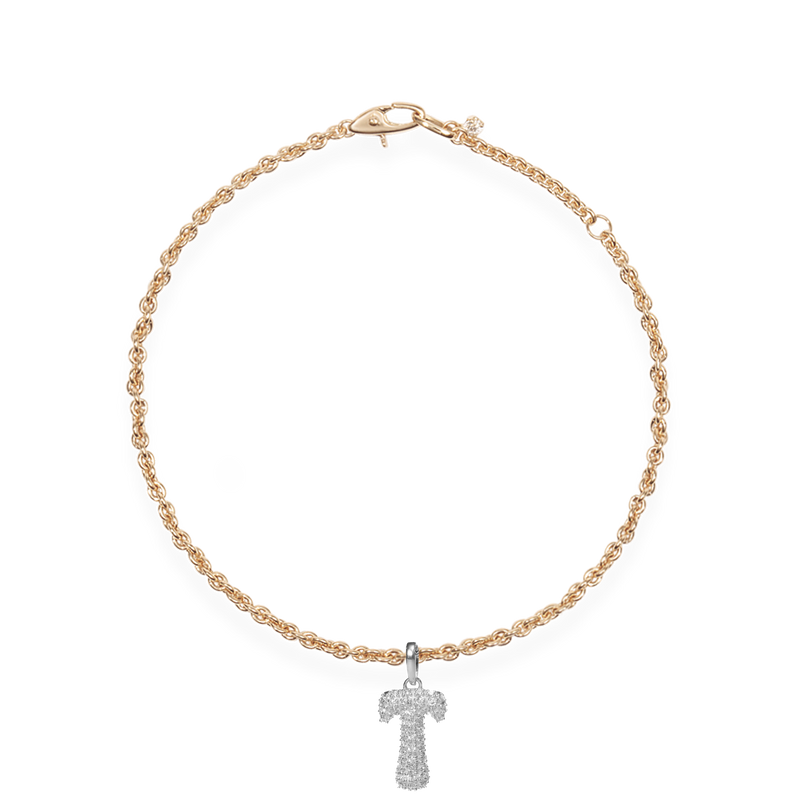 Pave Dome Letter T Bracelet - PRMAL