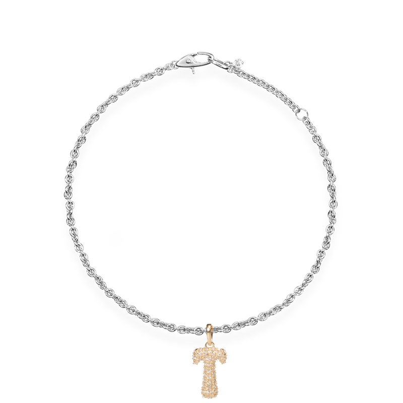 Pave Dome Letter T Bracelet - PRMAL