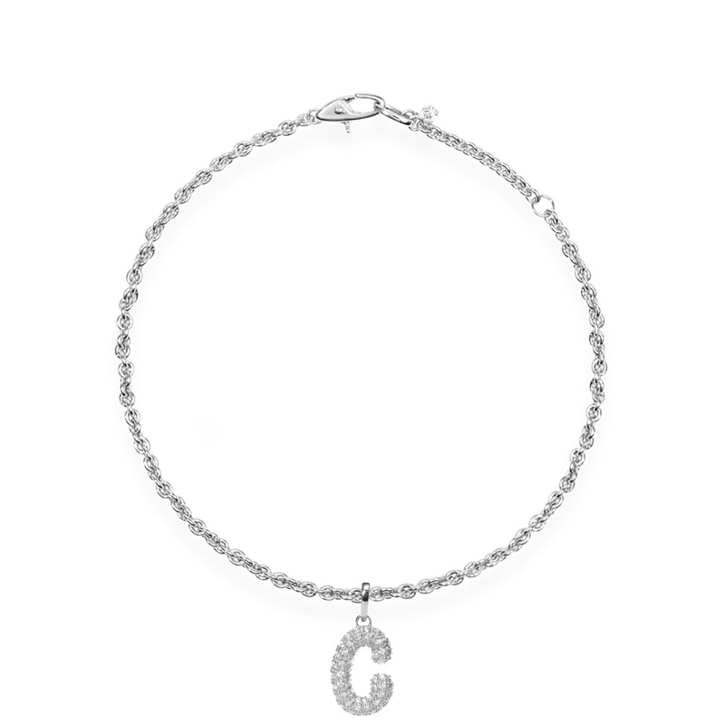 Pave Dome Letter C Bracelet - PRMAL