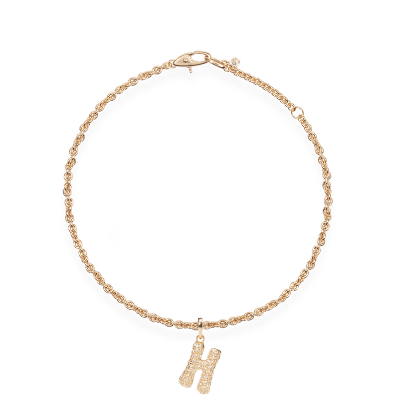 Pave Dome Letter Bracelet