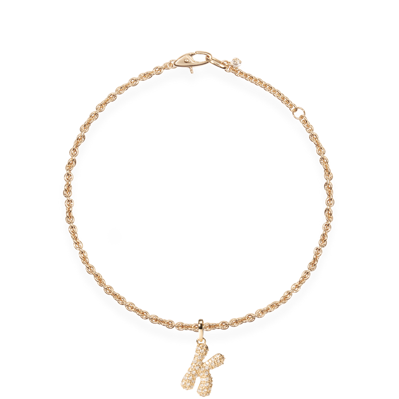 Pave Dome Letter Bracelet