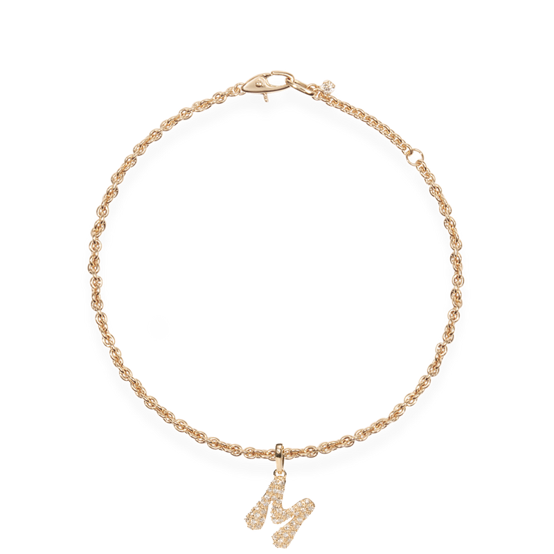 Pave Dome Letter Bracelet