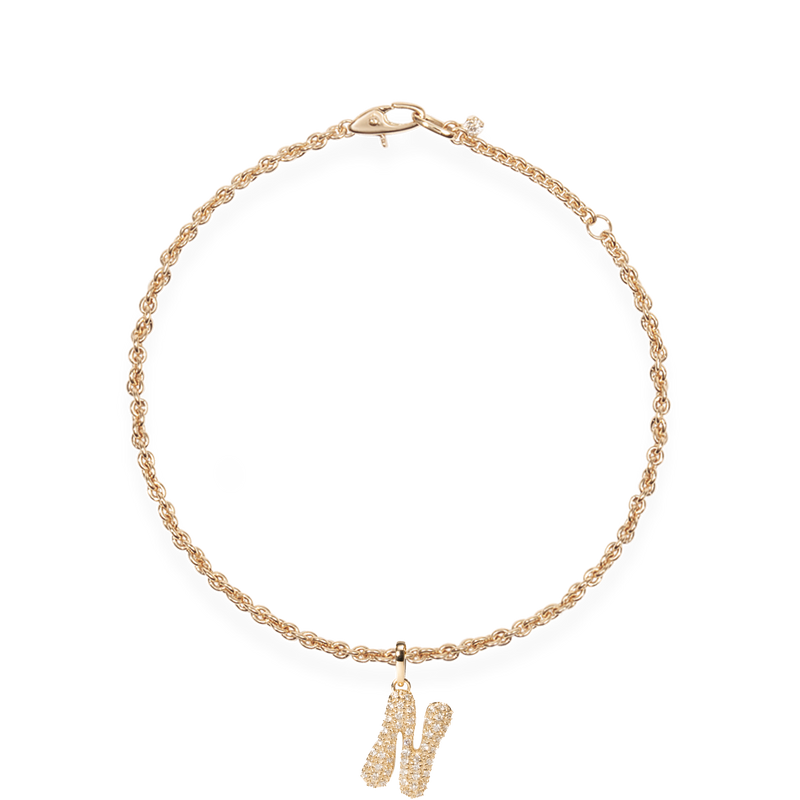 Pave Dome Letter Bracelet