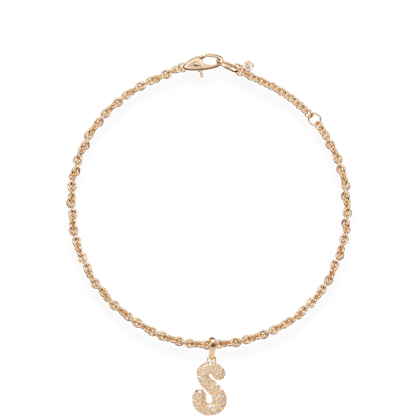 Pave Dome Letter S Bracelet - PRMAL
