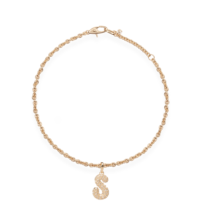 Pave Dome Letter Bracelet
