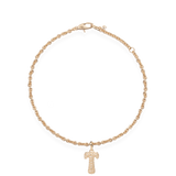Pave Dome Letter T Bracelet - PRMAL