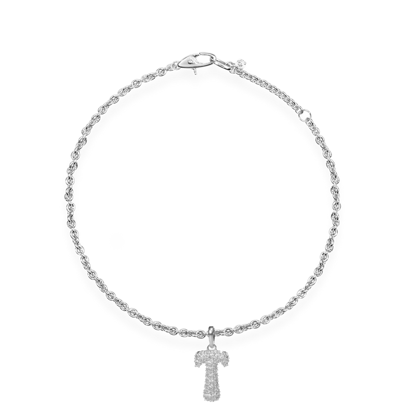 Pave Dome Letter T Bracelet - PRMAL