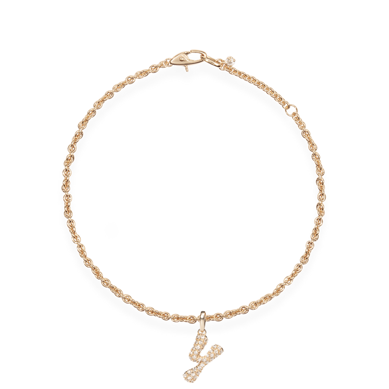 Pave Dome Letter Bracelet