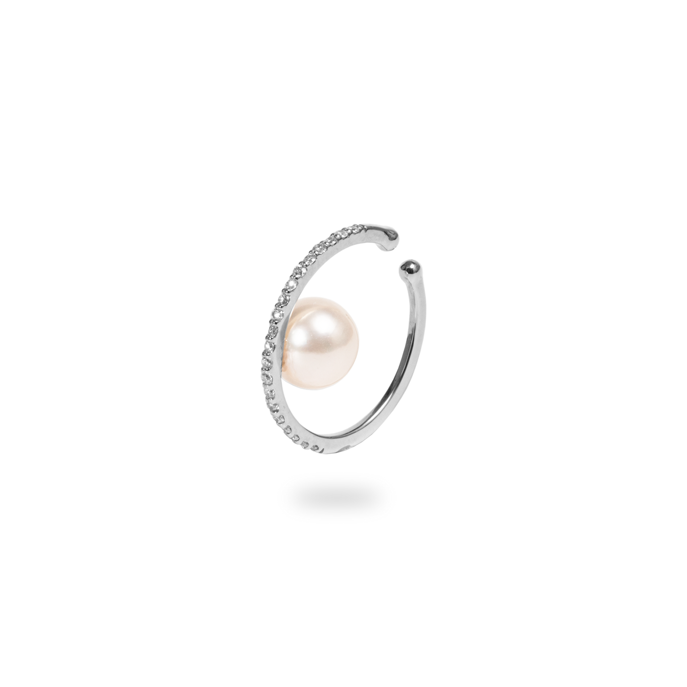 SET【MONDAY EDITION】Teardrop Pearl Crystalline Ear Cuff Swarovski Matrix ear cuff, Set (3), Crystal pearl, Round cut