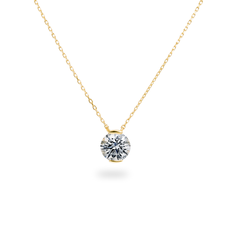 Facet 1ct Round Necklace