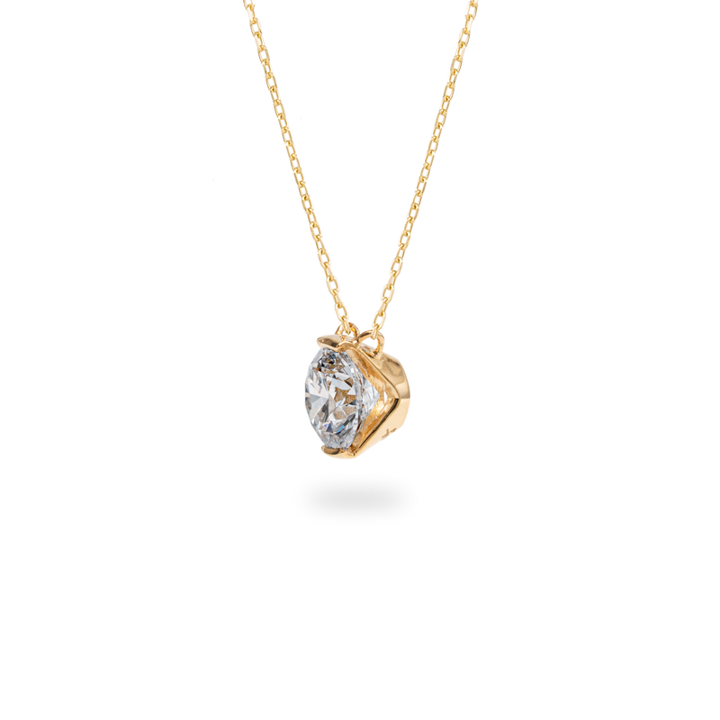 Facet 1ct Round Necklace