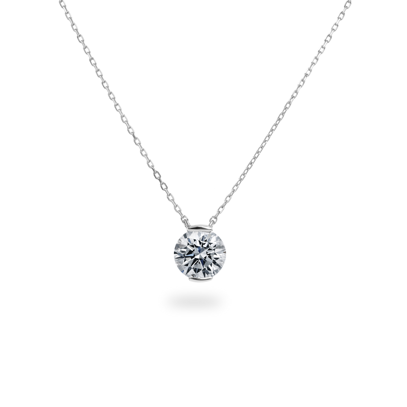 Facet 1ct Round Necklace