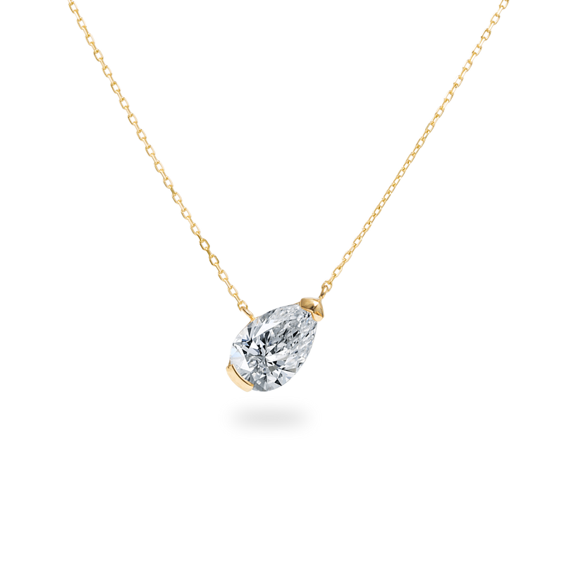 Facet 1ct Pear Necklace