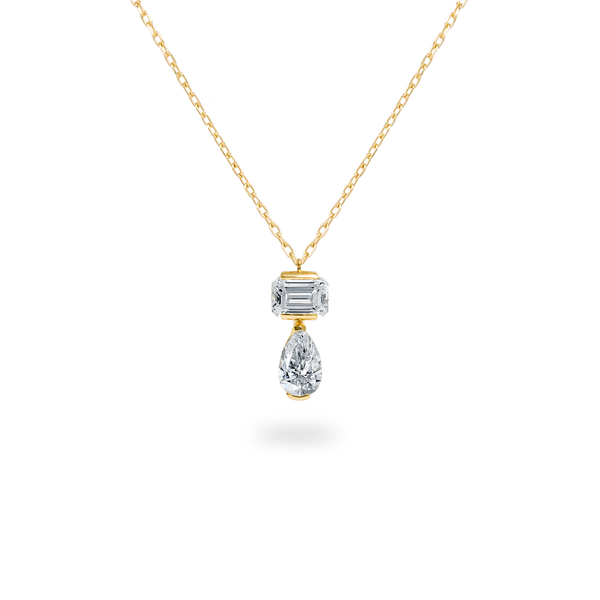 Emerald Pear Duo Necklace - PRMAL