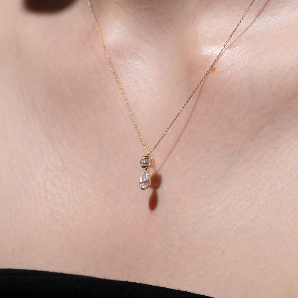 Emerald Pear Duo Necklace - PRMAL