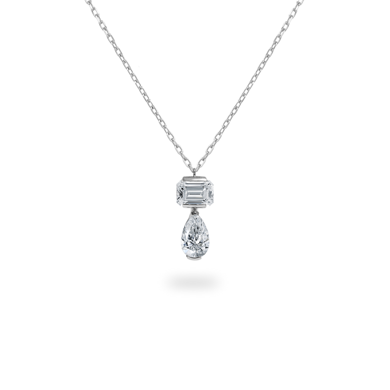 Emerald Pear Duo Necklace - PRMAL