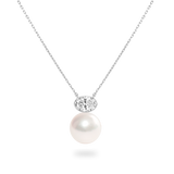 Pearl Oval Diamond Necklace - PRMAL