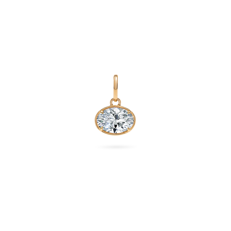 1ct Oval Diamond Charm - PRMAL