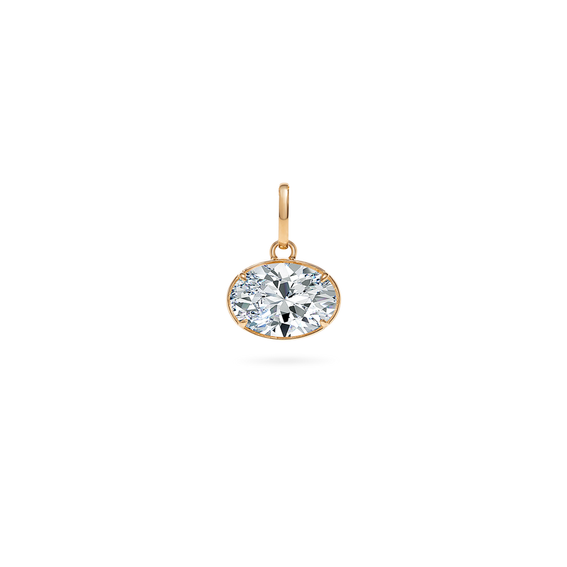 2ct Oval Diamond Charm - PRMAL