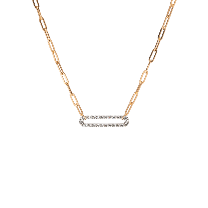 Pave Clip Necklace