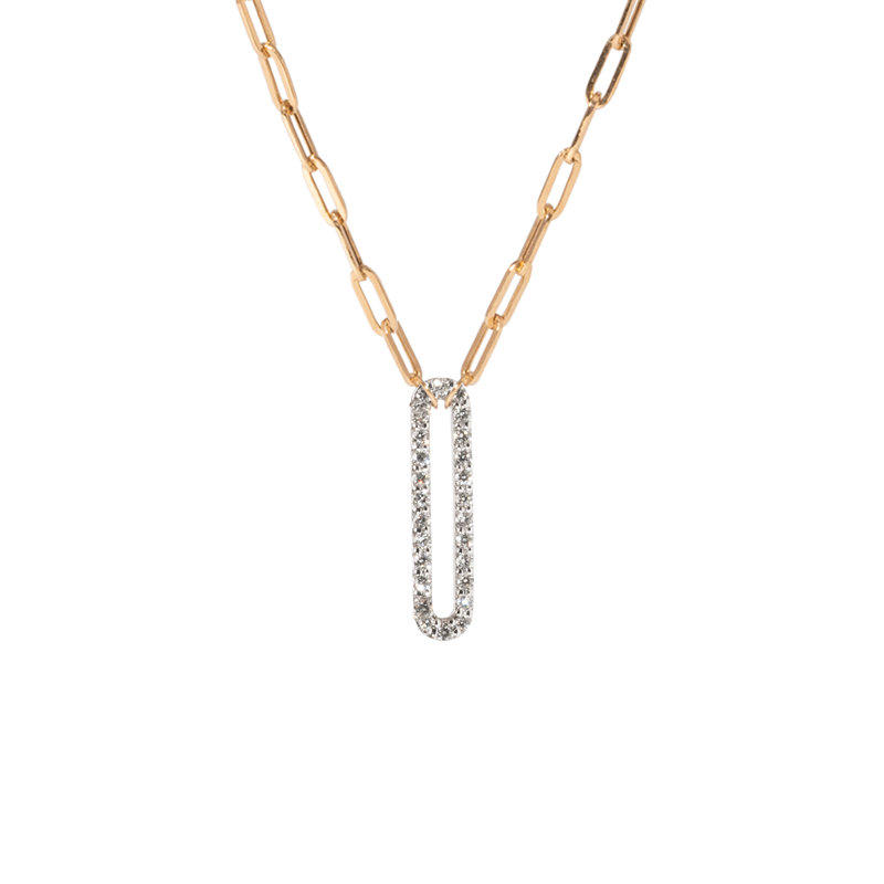 Pave Clip Necklace