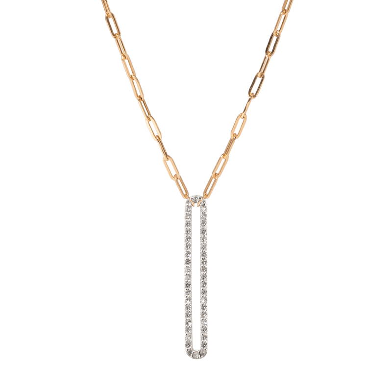 Pave Long Clip Necklace