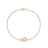 Pave Dome Letter B Trace Bracelet - PRMAL