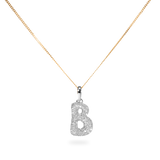 Pave Dome Letter B Necklace - PRMAL
