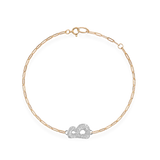 Pave Dome Letter B Trace Bracelet - PRMAL