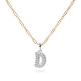 Pave Dome Letter D Necklace - PRMAL