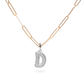 Pave Dome Letter D Necklace - PRMAL
