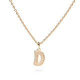 Pave Dome Letter D Necklace - PRMAL