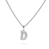 Pave Dome Letter D Necklace - PRMAL