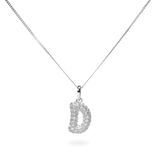 Pave Dome Letter D Necklace - PRMAL