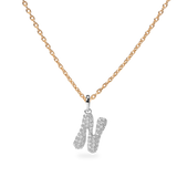 Pave Dome Letter N Necklace - PRMAL