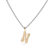 Pave Dome Letter N Necklace - PRMAL