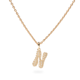 Pave Dome Letter N Necklace - PRMAL