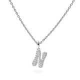 Pave Dome Letter N Necklace - PRMAL