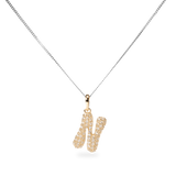 Pave Dome Letter N Necklace