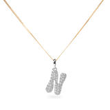 Pave Dome Letter N Necklace
