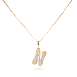 Pave Dome Letter N Necklace - PRMAL