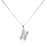 Pave Dome Letter N Necklace - PRMAL
