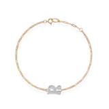 Pave Dome Letter R Trace Bracelet - PRMAL
