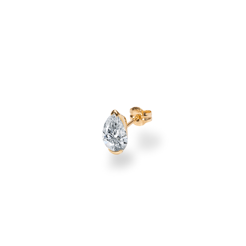 Facet 1ct Pear Stud - PRMAL